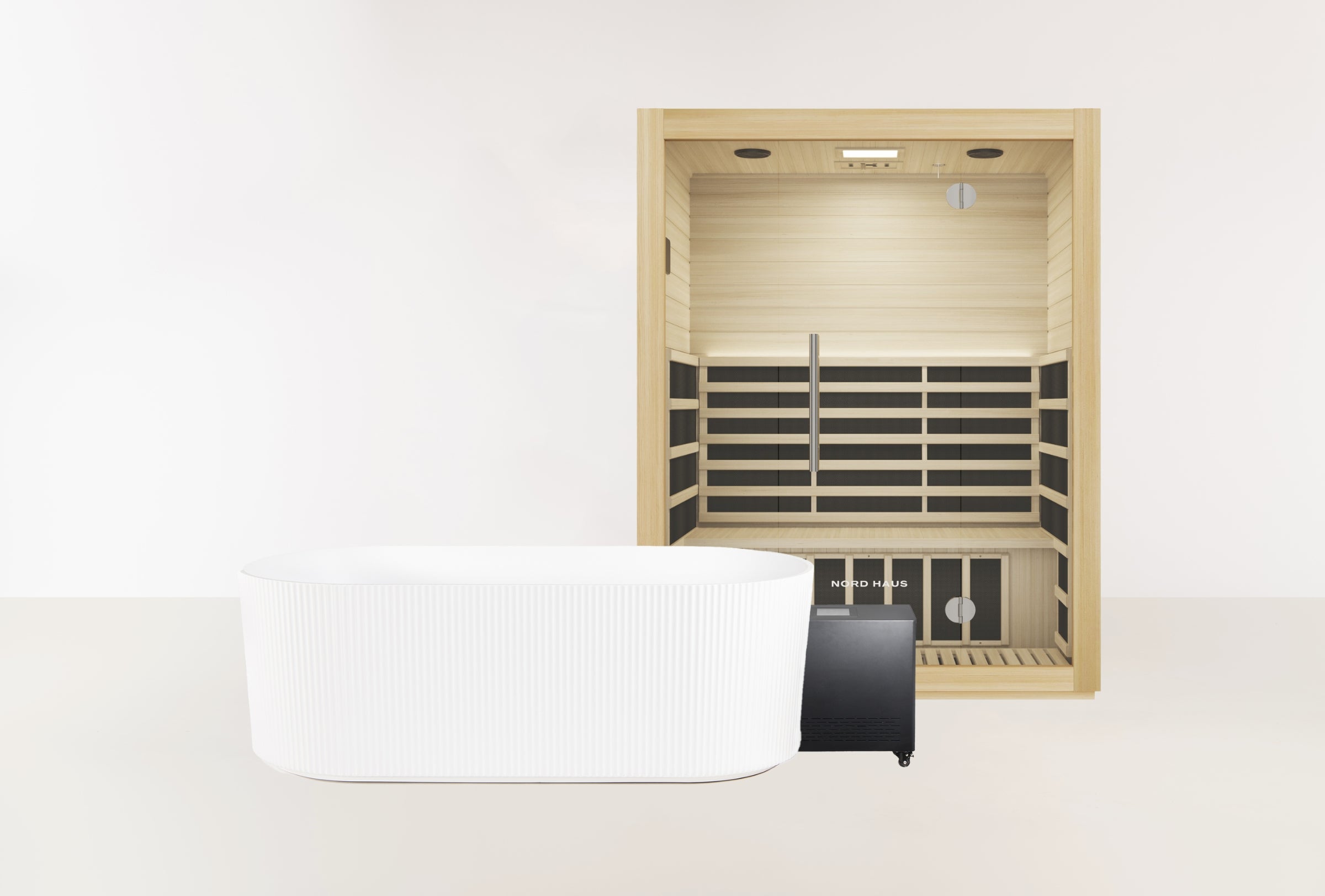 Ice Bath & Sauna Combo - 1HP Noosa Plunge - Matte White & 3 Person Inf ...