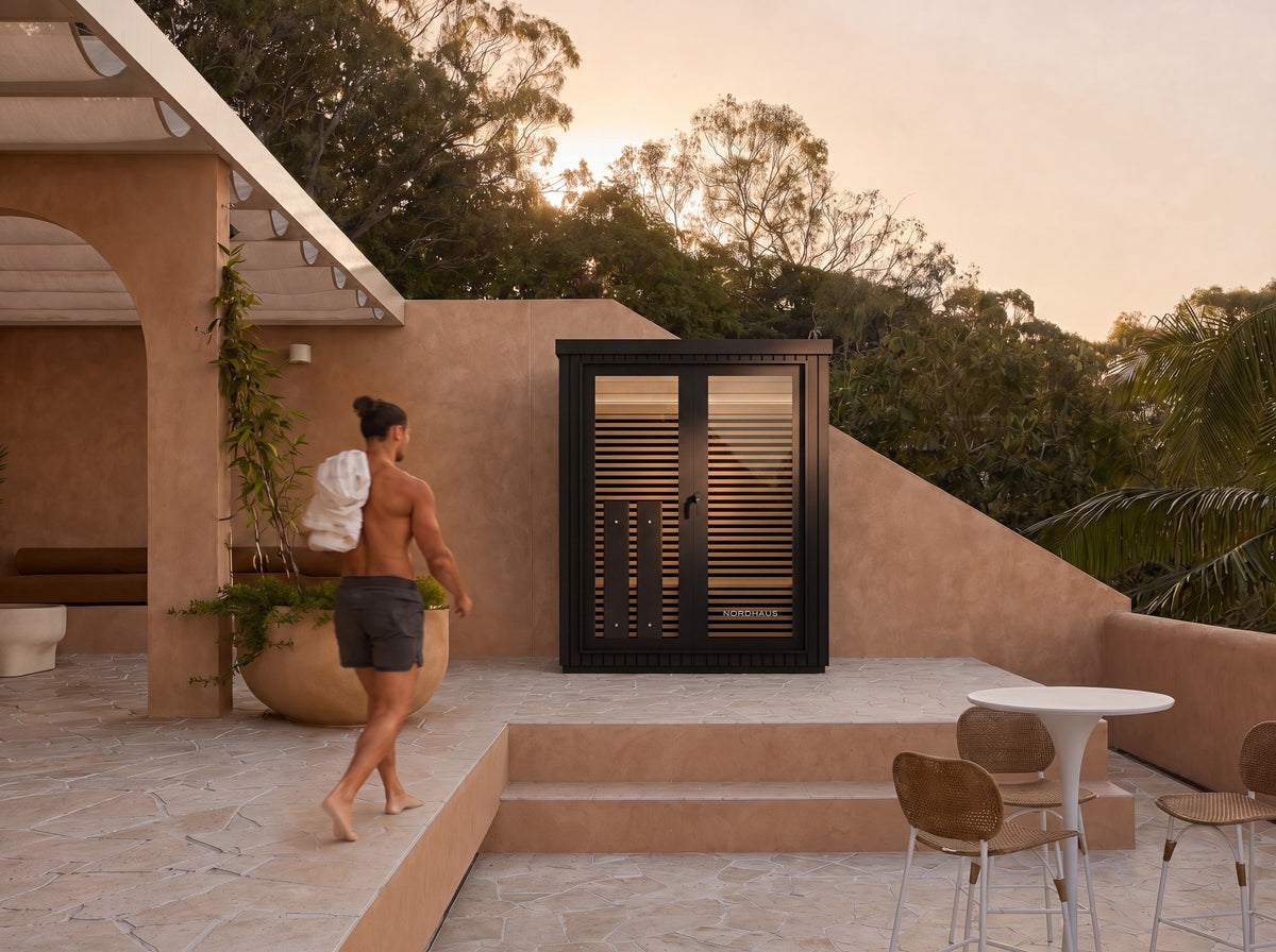 Outdoor full spectrum sauna with WiFi control and weatherproof construction