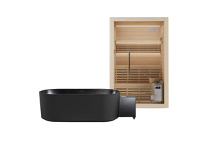 Nordhaus Ice Bath - Matte Black - Fluted + 2-3 Person Traditional Sauna