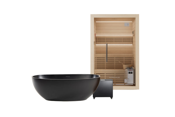 Nordhaus Ice Bath - Matte Black - Oval + 2-3 Person Traditional Sauna