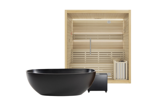 Byron Plunge (Matte Black) + 4-6 Person Traditional Sauna