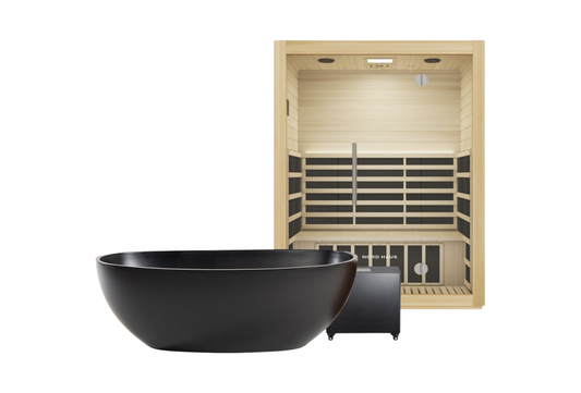 Byron Plunge (Matte Black) + 3 Person Infrared Sauna