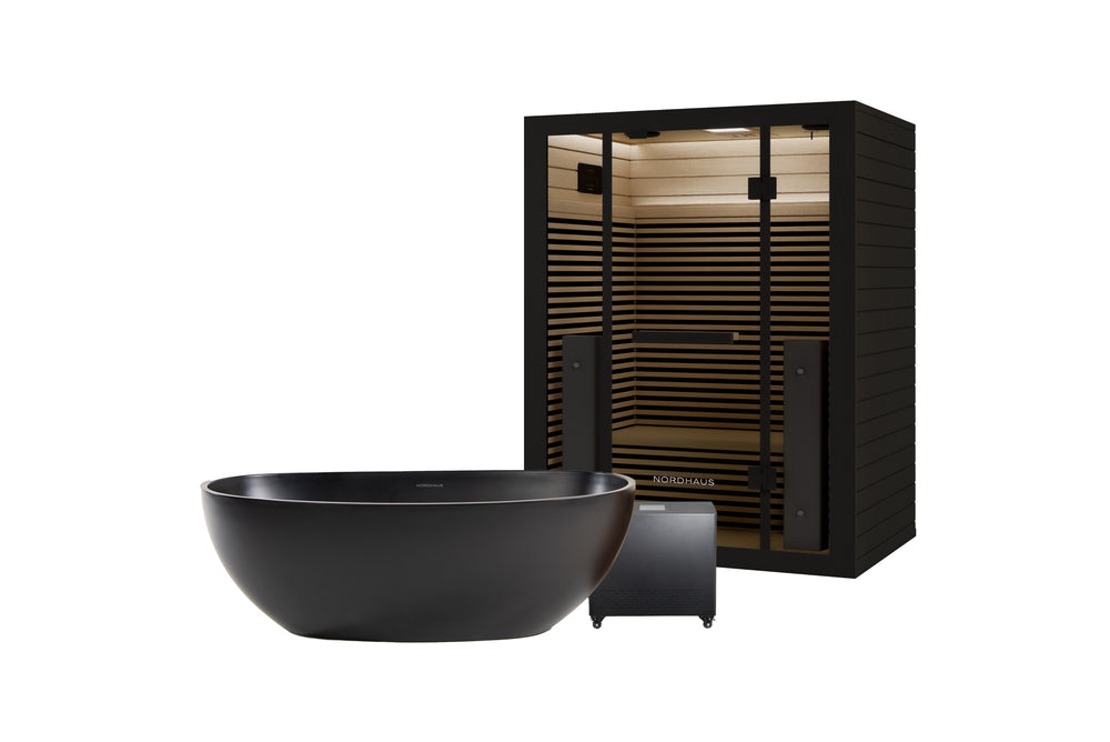 Oval Ice Bath - Matte Black + Full Spectrum Infrared Sauna (3 person)