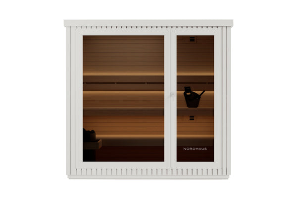 4-5 Person Black Outdoor Traditional Sauna, Harvia WiFi Included