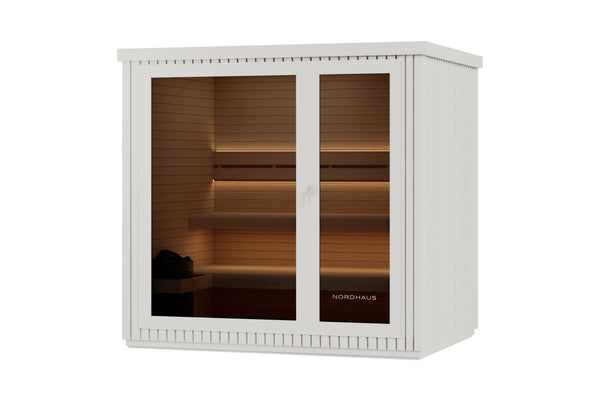 4-5 Person Black Outdoor Traditional Sauna, Harvia WiFi Included
