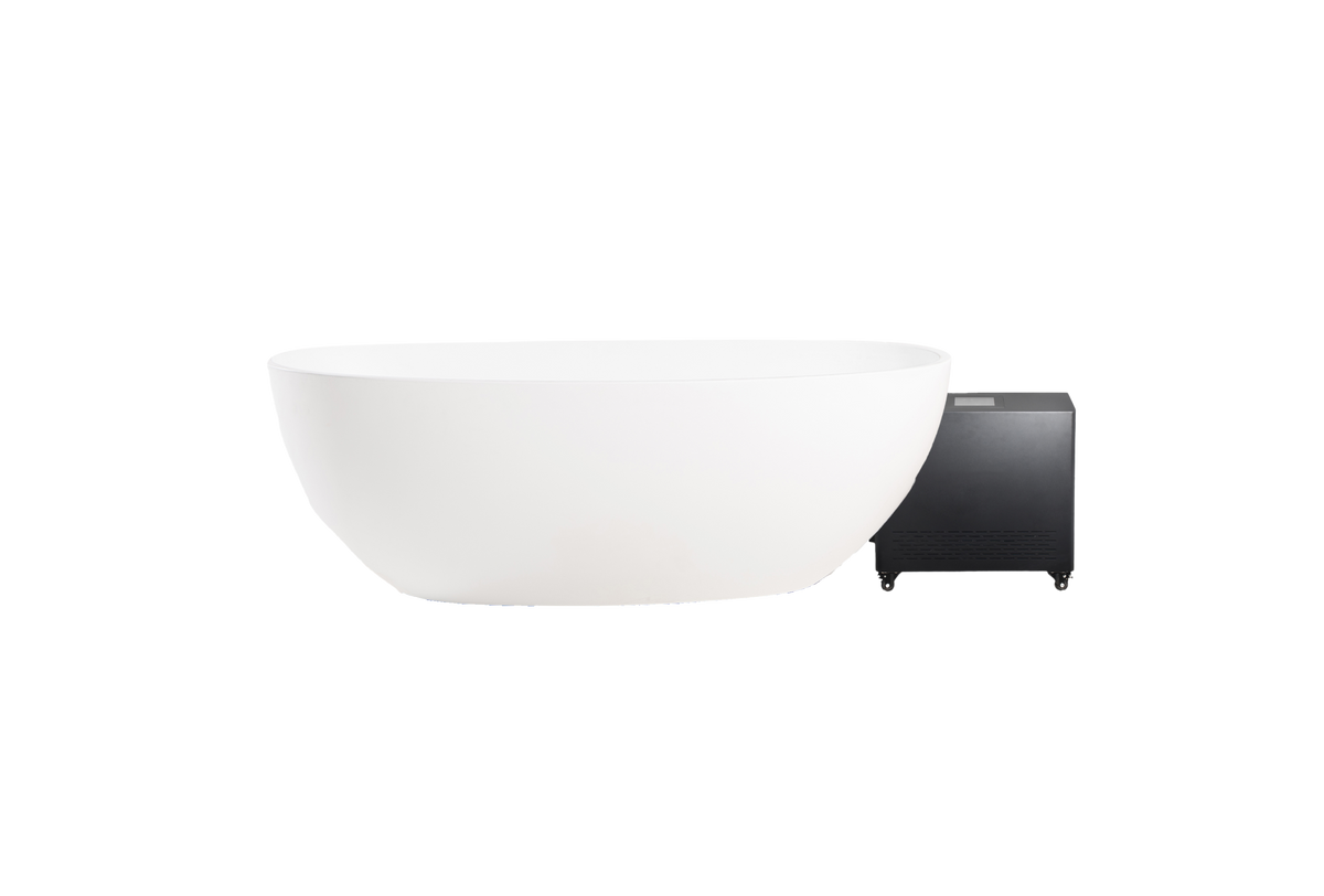 Nordhaus Ice Bath - WIFI - Matte White - Oval, right angle view