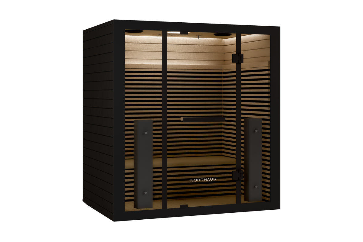 4-Person Full Spectrum Infrared Sauna with WiFi, left angle view