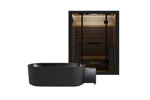 Fluted Ice Bath - Matte Black + Full Spectrum Infrared Sauna (3 person)