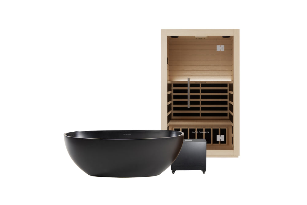 Nordhaus Ice Bath - Matte Black - Oval + 2 Person Infrared Sauna