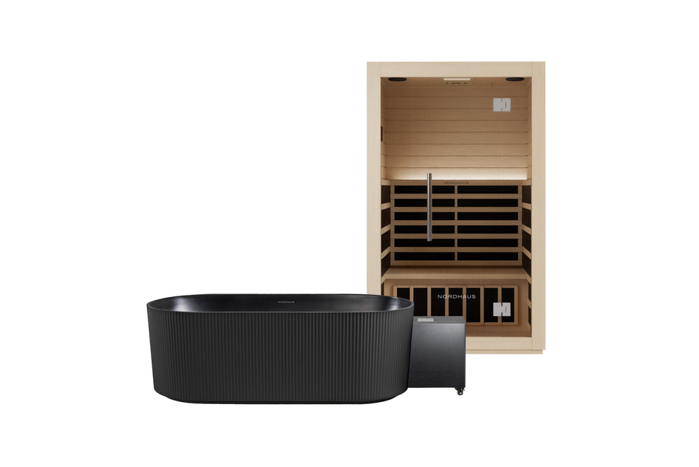 Nordhaus Ice Bath - Matte Black - Fluted + 2 Person Infrared Sauna