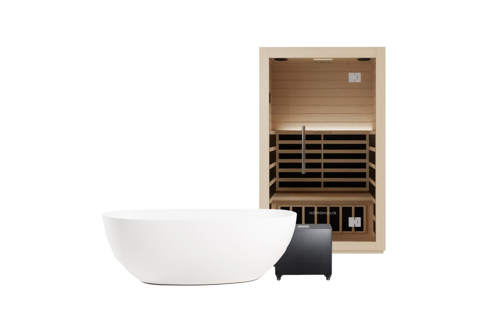 Nordhaus Ice Bath - Matte White - Oval + 2 Person Infrared Sauna
