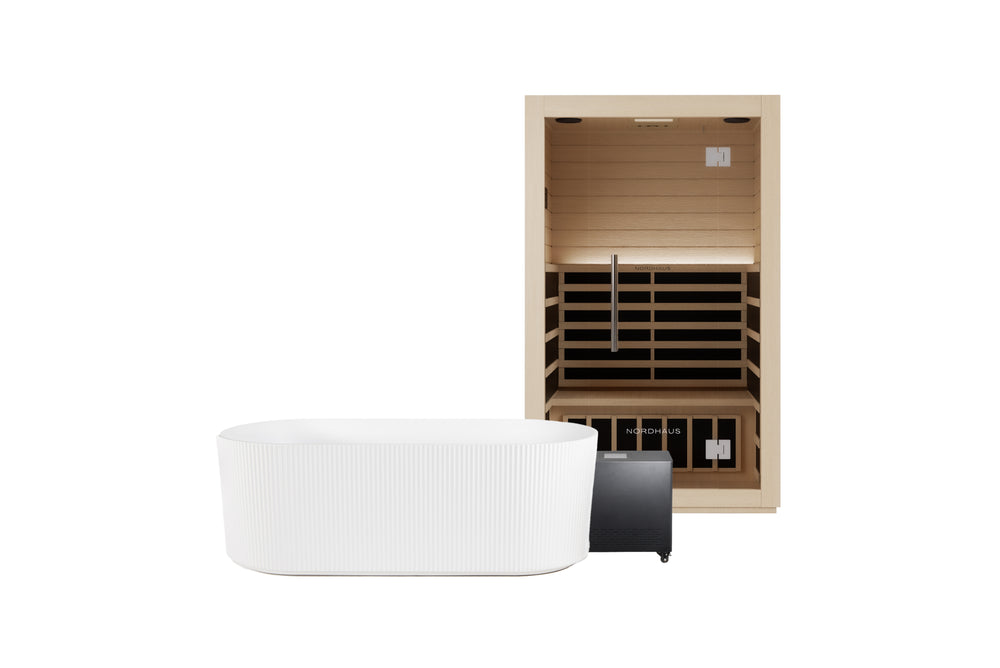 Nordhaus Ice Bath - Matte White - Fluted + 2 Person Infrared Sauna