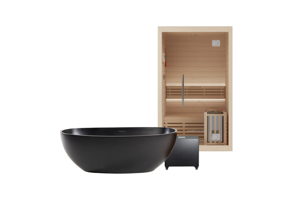 Nordhaus Ice Bath - Matte Black - Oval + 2 Person Traditional Sauna