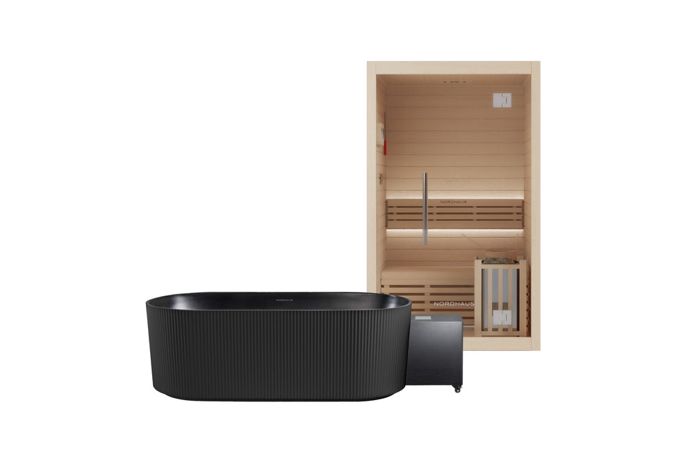 Nordhaus Ice Bath - Matte Black - Fluted + 2 Person Traditional Sauna