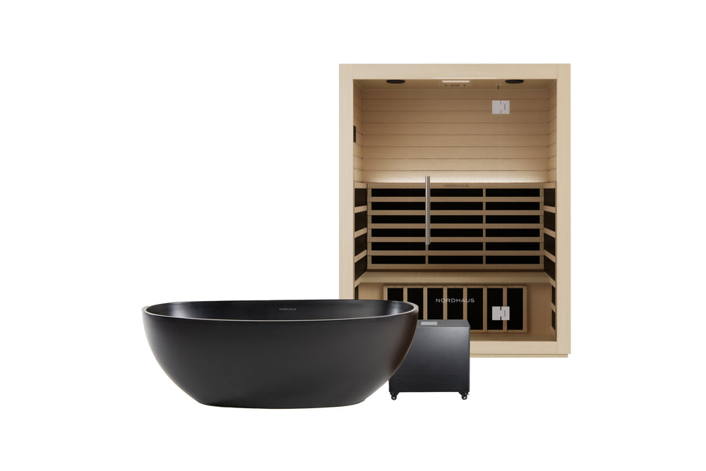 Nordhaus Ice Bath - Matte Black - Oval + 3 Person Infrared Sauna