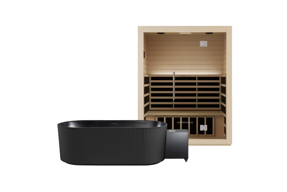 Nordhaus Ice Bath - Matte Black - Fluted + 3 Person Infrared Sauna