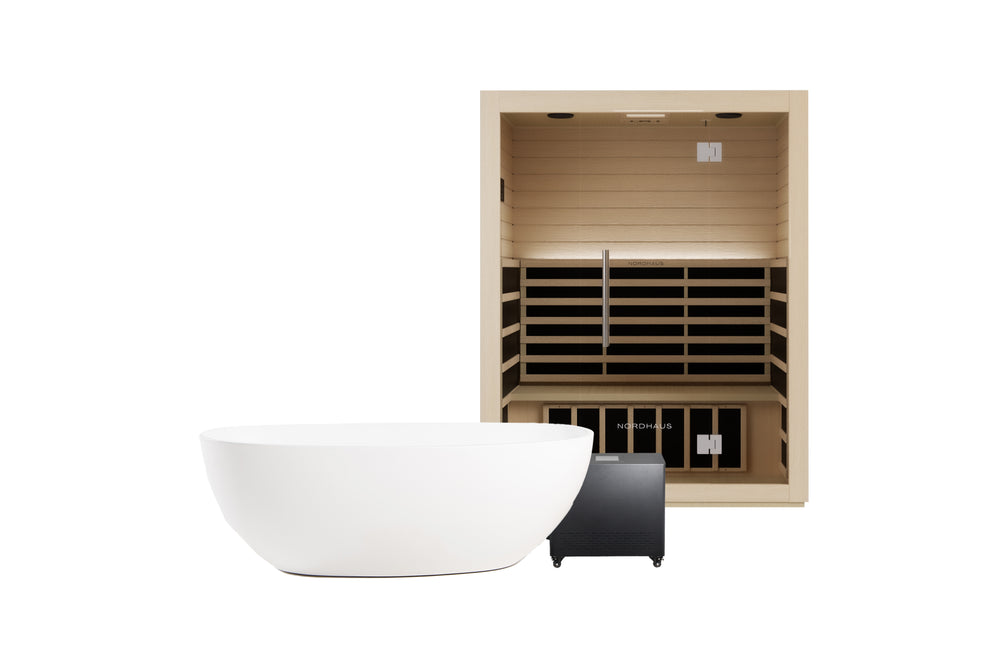 Nordhaus Ice Bath - Matte White - Oval + 3 Person Infrared Sauna