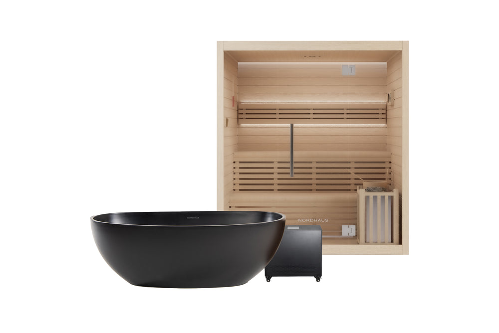 Nordhaus Ice Bath - Matte Black - Oval + 4-6 Person Traditional Sauna